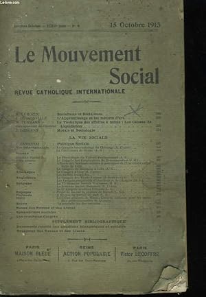Seller image for LE MOUVEMENT SOCIAL - REVUE CATHOLIQUE INTERNATIONALE for sale by Le-Livre