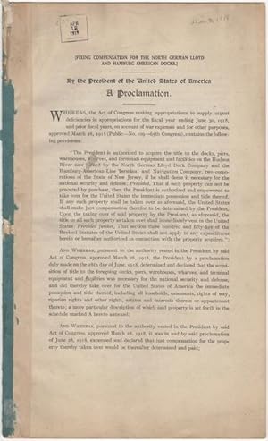 [Fixing Compensation for the North German Lloyd and Hamburg-American Docks]By the President of th...