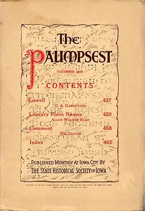 Seller image for The Palimpsest, Volume IX, No. 12: December, 1928 for sale by Dorley House Books, Inc.