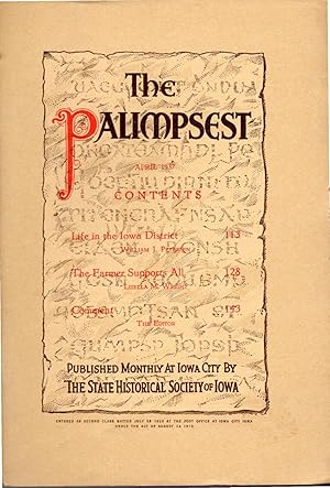 Seller image for The Palimpsest, Volume XVIII, No. 4: April, 1937 for sale by Dorley House Books, Inc.