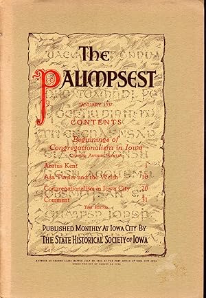 Seller image for The Palimpsest, Volume XVIII, No. 1: January, 1937 for sale by Dorley House Books, Inc.