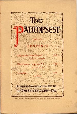 Seller image for The Palimpsest, Volume XVIII, No. 4: April, 1937 for sale by Dorley House Books, Inc.