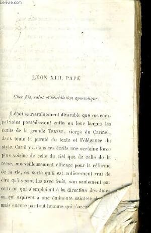 Seller image for OEUVRES DE SAINTE TERESE TRADUITS D'APRES LES MANUSCRITS ORIGINAUX. for sale by Le-Livre