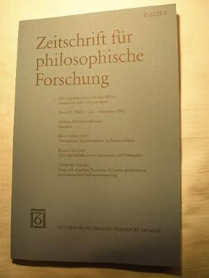 Imagen del vendedor de Zeitschrift fr philosophische Forschung. Band 57. Heft 3. Juli - September 2003 a la venta por Librera Antonio Azorn