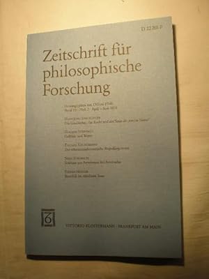 Imagen del vendedor de Zeitschrift fr philosophische Forschung. Band 55. Heft 2. April - Juni 2001 a la venta por Librera Antonio Azorn