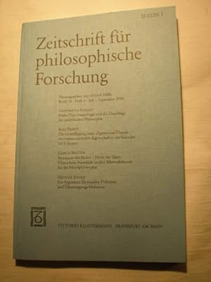 Imagen del vendedor de Zeitschrift fr philosophische Forschung. Band 54. Heft 3. Juli - September 2000 a la venta por Librera Antonio Azorn