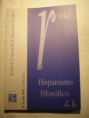 Imagen del vendedor de Revista de hispanismo filosófico. Nº 4 - Octubre 1999 a la venta por Librería Antonio Azorín