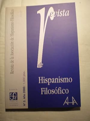 Imagen del vendedor de Revista de hispanismo filosfico. N 5 - Octubre 2000 a la venta por Librera Antonio Azorn