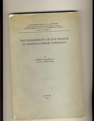 Bild des Verkufers fr The Infallibility of the Church in Anglo-Catholic Theology zum Verkauf von Richard Lemay