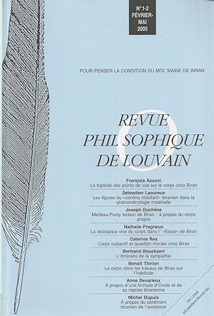 Revue Philosophique De Louvain Tome 103, No. 1-2, Fevrier - Mai , 2005