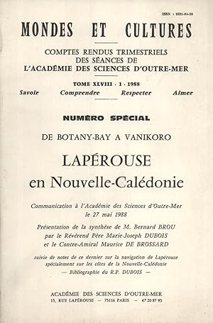 Imagen del vendedor de Laprouse en Nouvelle-Caldonie (Mondes et Cultures: Comptes Rendus Trimestriels des Sances, Tome 48, 1, Numro Spcial: De Botany-Bay  Vanikoro) a la venta por Masalai Press