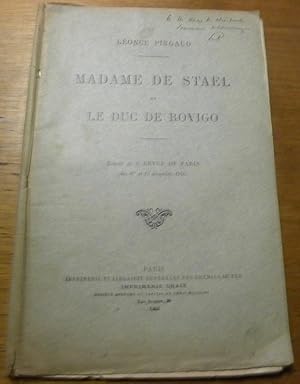 Bild des Verkufers fr Madame de Stal et le Duc de Rovigo. Extrait de la Revue de Paris. zum Verkauf von Bouquinerie du Varis