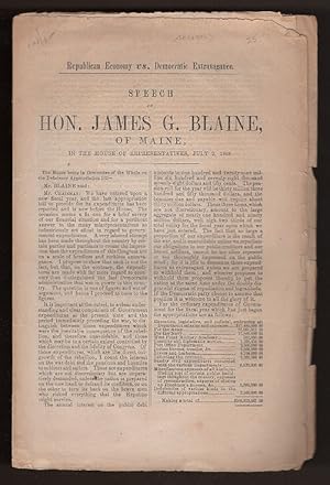 Republican Economy vs. Democratic Extravagance: Speech of Hon. James G. Bla ine .