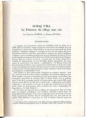 Sumaq T'ika. La Princesse du village sans eau. [suivi de] Sumaq T'ika ou la dialectique de la dép...