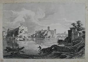 Bild des Verkufers fr Ponte Rotto - Isola di St. Bartolomeo a Roma. Radierung von Georg Heinrich Busse aus "Malerische Radirungen verschiedener Gegenden Italiens". Rom um 1840, 17 x 24,4 (21,5 x 29 cm Blattgr.) zum Verkauf von Antiquariat Johannes Mller