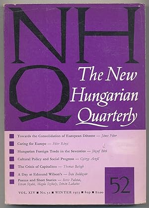 Bild des Verkufers fr The New Hungarian Quarterly - Volume XIV, Number 52, Winter 1973 zum Verkauf von Between the Covers-Rare Books, Inc. ABAA