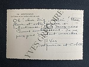 CARTE POSTALE ECRITE ET SIGNEE PAR COLETTE AU PEINTRE DIGNIMONT