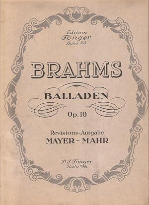 Brahms. Klavierwerke. Balladen Op.10. (Inhalt: Op.4 Scherzo (Es moll), Op.10 Balladen. Op.24 Händ...