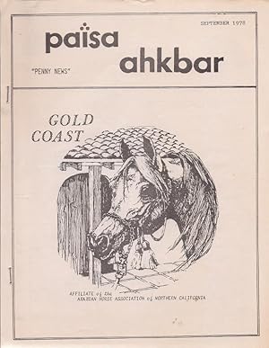 Seller image for Paisa Ahkbar "Penny News" Arabian Horse Association of Northern California September 1978 horsesz OVERSIZE for sale by Charles Lewis Best Booksellers