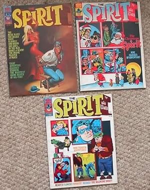 Seller image for Will Eisner's The SPIRIT; Lot of #11-13; Set of #11(December 1975); #12(February 1976); #13(April 1976); ** (Warren Publishing Company; Vintage Original B&W Comics Magazine); 1st Autumn Mews; Christmas issue; Kilroy, PS, Ebony, Sand Saref, Octopus. for sale by Comic World