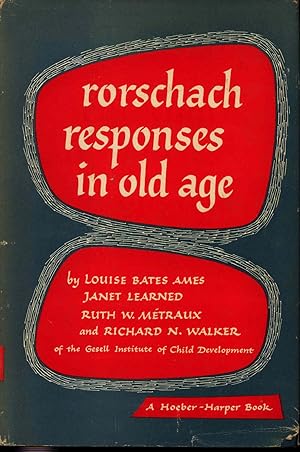 Bild des Verkufers fr Rorschach responses in old age. zum Verkauf von Joseph Valles - Books