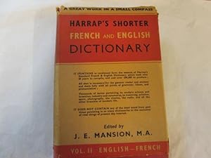 Seller image for FIRST EDITION* HARRAP'S SHORTER FRENCH ENGLISH DICTIONARY - PART TWO - FRENCH TO ENGLISH for sale by Goldstone Rare Books
