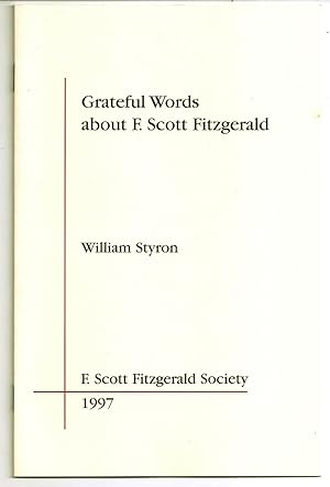 GRATEFUL WORDS ABOUT F. SCOTT FITZGERALD