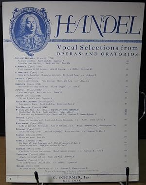Handel: Vocal Selections from Operas and Oratorios