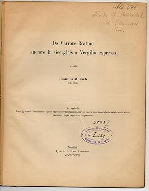 De Varrone Reatino Auctore in Georgicis a Vergilio Expresso. Sonderdruck aus: Schulprogramm.