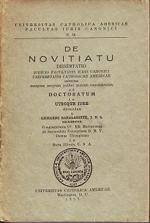 Bild des Verkufers fr De Novitiatu Dissertatio Iudicio Facultatis Iuris Canonici Universtatis Catholicae Americae zum Verkauf von Monroe Bridge Books, MABA Member