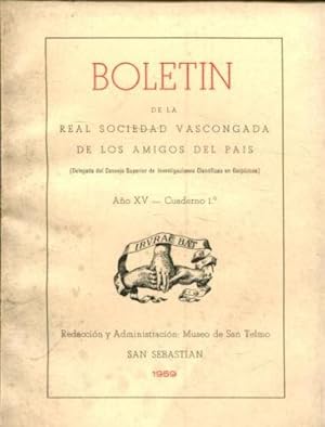 BOLETIN DE LA REAL SOCIEDAD VASCONGADA DE AMIGOS DEL PAIS. AÑO XV-CUADERNO 1º.