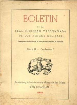 BOLETIN DE LA REAL SOCIEDAD VASCONGADA DE AMIGOS DEL PAIS. AÑO XXI-CUADERNO 2º.