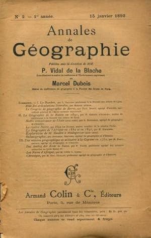 ANNALES DE GEOGRAPHIE. Nº 2-1892.