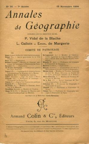 ANNALES DE GEOGRAPHIE. Nº 36-1898.