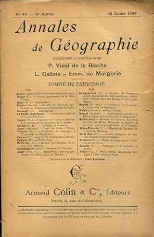 ANNALES DE GEOGRAPHIE. Nº 40-1899.