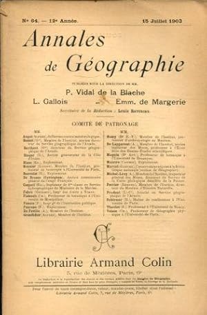 ANNALES DE GEOGRAPHIE. Nº 64-1903.