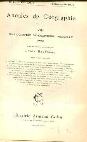 ANNALES DE GEOGRAPHIE. Nº 71-1904.