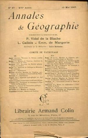 ANNALES DE GEOGRAPHIE. Nº 87-1907.