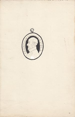 Medaillon Ignatius Loyola. Tuschzeichnung, Deckweiss, 24 x 15,5 cm