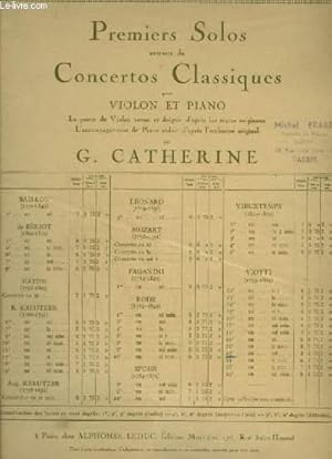 Seller image for 23 CONCERTO - POUR PIANO ET VIOLON. for sale by Le-Livre