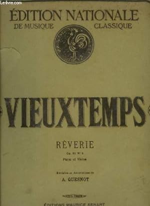 Seller image for REVERIE - OP.22 N3 - POUR PIANO ET VIOLON. for sale by Le-Livre