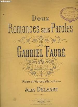 Imagen del vendedor de DEUX ROMANCES SANS PAROLES - OP.17 N3 - POUR PIANO ET VIOLONCELLE. a la venta por Le-Livre