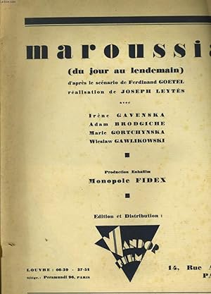 Image du vendeur pour MAROUSSIA ( DU JOUR AU LENDEMAIN ) mis en vente par Le-Livre