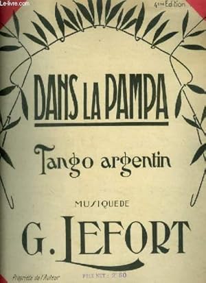 Seller image for DANS LA PAMPA - TANGO ARGENTIN POUR PIANO. for sale by Le-Livre