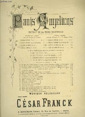 Seller image for PANIS ANGELICUS - EXTRAIT DE MESSE SOLENELLE - POUR ORGUE ET CHANT BARYTON OU MEZZO SOPRANO AVEC PAROLES. for sale by Le-Livre