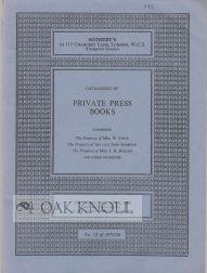 CATALOGUE OF PRIVATE PRESS BOOKS