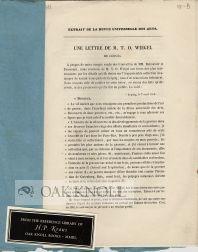 Seller image for LETTRE DE M. T. O. WEIGEL AND UNE SECONDE LETTRE DE M. T. O. WEIGEL. |UNE for sale by Oak Knoll Books, ABAA, ILAB