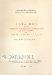 Imagen del vendedor de CATALOGO DE LOS MATERIALES CODICOLOGICOS Y BIBLIOGRAPHICOS a la venta por Oak Knoll Books, ABAA, ILAB