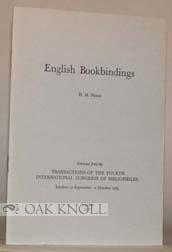 Imagen del vendedor de ENGLISH BOOKBINDINGS a la venta por Oak Knoll Books, ABAA, ILAB