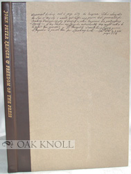 Imagen del vendedor de JOHN PETER ZENGER AND FREEDOM OF THE PRESS FROM THE BOOK BY LIVINGSTON RUTHERFURD a la venta por Oak Knoll Books, ABAA, ILAB